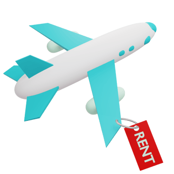 3 D illustration of charter flight icon png