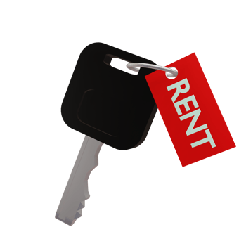 3 D illustration of rent key icon png