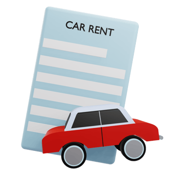 3 D illustration of rent car icon png