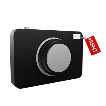 3 D illustration of rent camera icon png