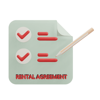 3 D illustration of rent car aggrement icon png