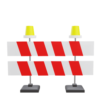 3 D illustration of road barrier icon png