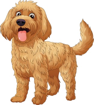 Cartoon happy golden doodle dog vector