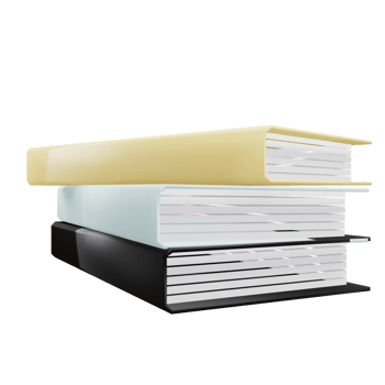 3 D illustration of stack of book icon png