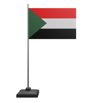 3 D illustration Sudan Flag icon png