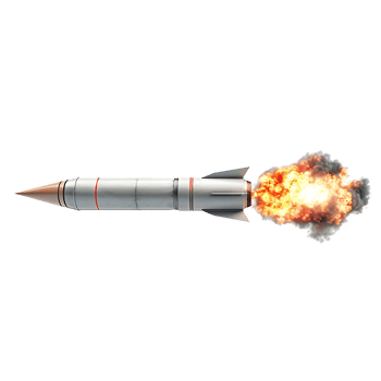 Missile Fire Trail on Transparent Background png