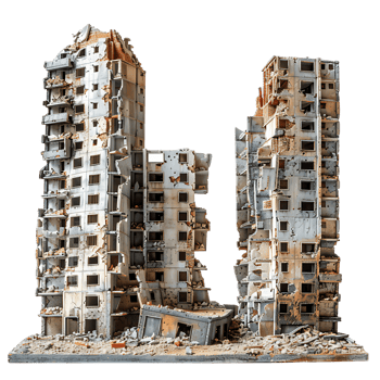 Transparent Background Ruined Skyscrapers png