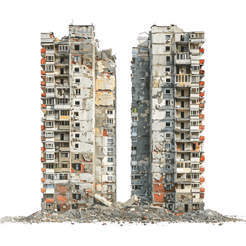 Isolated Skyscrapers in Ruins png
