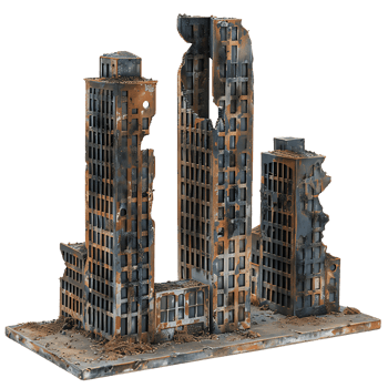 Ruined City Skyline Isolated png