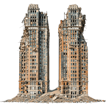 Isolated Ruined Metropolitan Area png