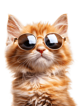 Happy Kitty Cat in Sunglasses Isolated png