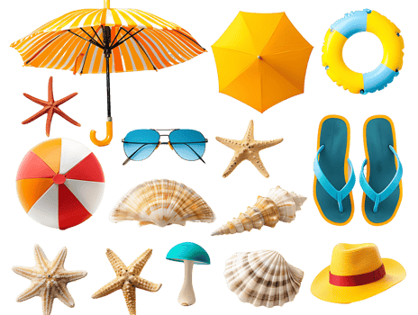 Summer Vacation Elements Isolated on Background png