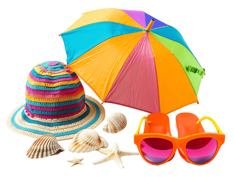 Set of Beach Accessories for Relaxing png