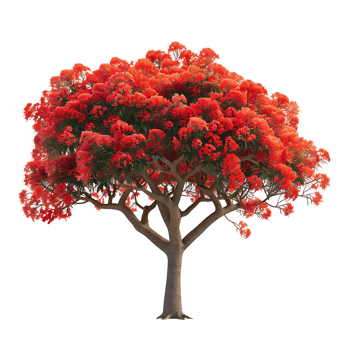 Delonix Regia Isolated on Clear Background png