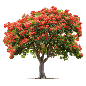 Delonix Regia Tree with Transparent Background png