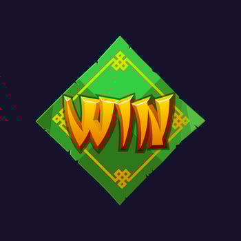 Slots Symbol-WIN, green paper of Chinese style. vector