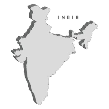 India 3d flag map on white background vector
