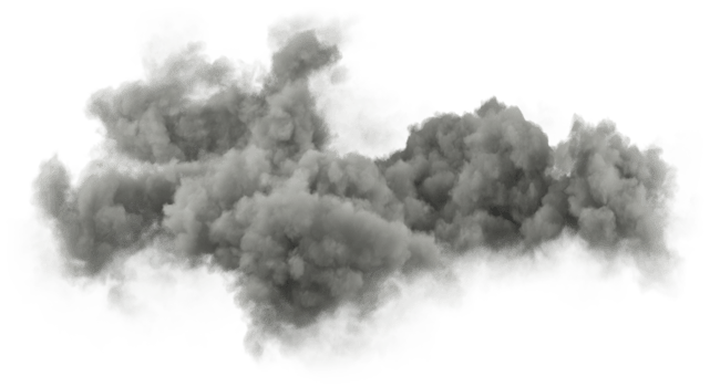 Storm darkness cloud on transparent background 3d rendering png