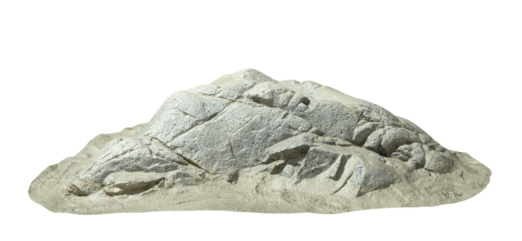 Landscape real rock on sand ground transparent backgrounds 3d render file png
