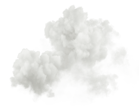 Cotton soft clouds cutout 3d render png