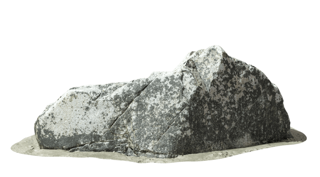 Cutout heavy realistic rock stone 3d render png