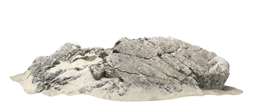 Cutout rough rock on desert sand landscape 3d illustrations png