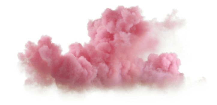 Illustrations pink clouds explode shapes 3d render png