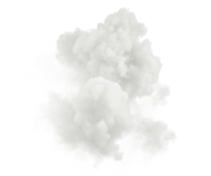 Smoke cloud shapes on transparent backgrounds specials effect 3d render png