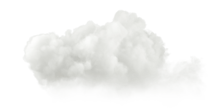 Peaceful white cloud hovering on transparent backgrounds 3d rendering png