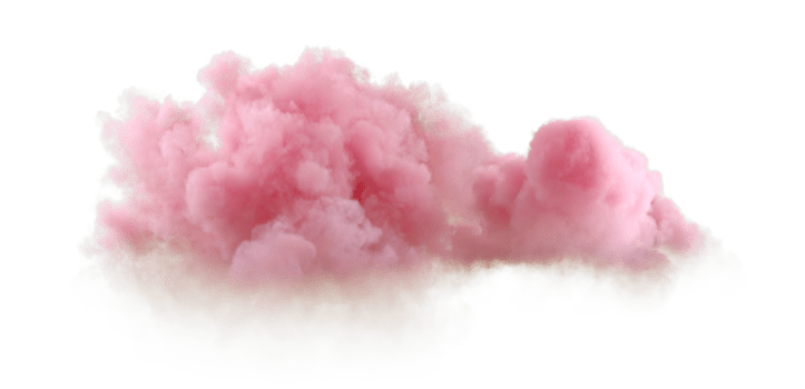 Cumulus romantic evening twilight clouds floating on transparent backgrounds 3d render png