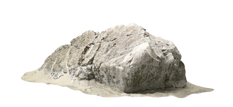 Landscaping heavy rock on beaches sand ground cutout backgrounds 3d render png