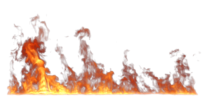 Cutout realistic fire blaze burn lined on transparent backgrounds 3d render png