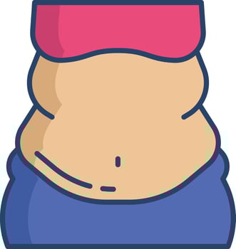 Fat belly linear color illustration vector