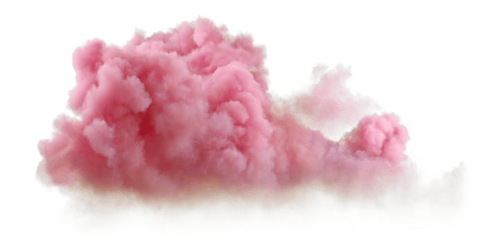 Isolate explode sunset pastel clouds free shapes on transparent backgrounds 3d render png
