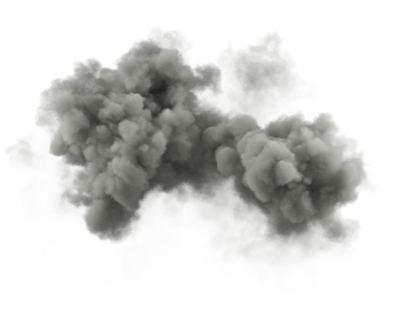 Isolated smoke rain cloud realistic on transparent backgrounds 3d illustrations png