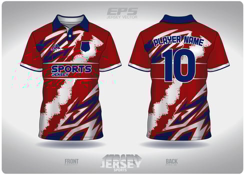 EPS jersey sports shirt .blue red white lightning pattern design, illustration, textile background for sports poloshirt, football jersey poloshirt vector