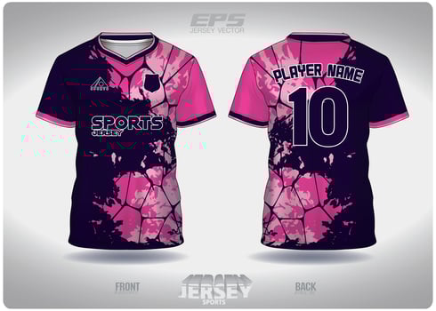 EPS jersey sports shirt .pink purple evening shadow pattern design, illustration, textile background for V-neck sports t-shirt, football jersey shirt vector