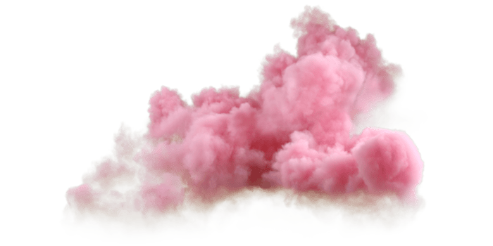 Sundown clouds explode shapes on transparent backgrounds 3d rendering png