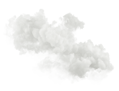White clouds moving shapes on transparent backgrounds effect 3d render png