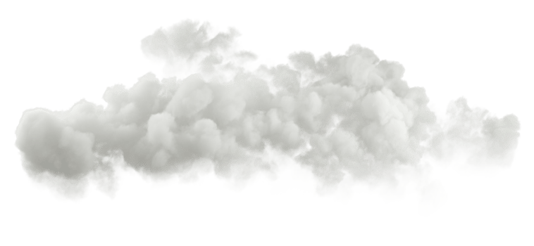 Pure puffy white clouds horizontal landscape cutout transparent backgrounds 3d render png