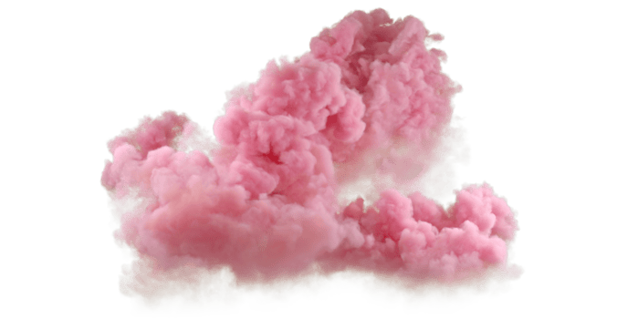 Pastel pink sunset cloud explode shapes on transparent backgrounds specials effect 3d render png