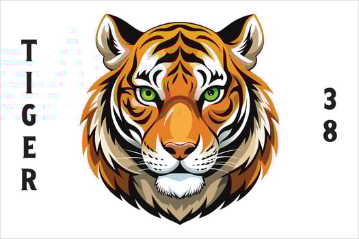 Tiger Head Printable Design. vector