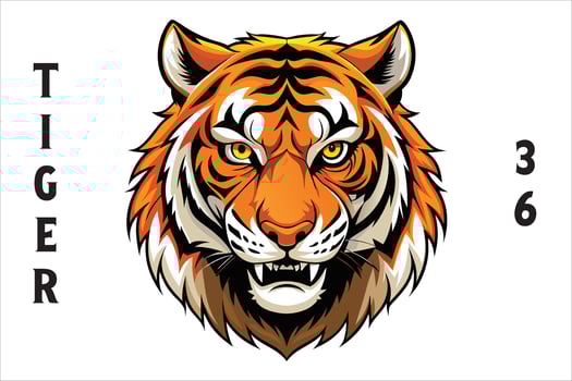 Tiger Head Printable Design. vector