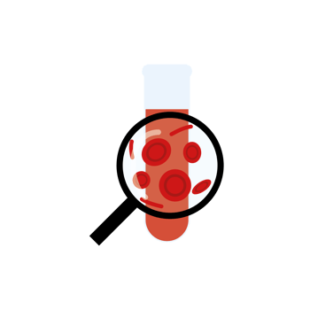 Hematology concept with red blood cell tube laboratory analysis flat examine. hematology blood red cell liquid png