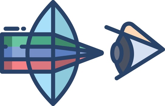Optics physics linear color illustration vector