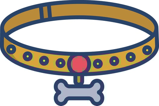 Collar linear color illustration vector