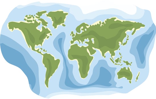 hand drawn world map illustration vector