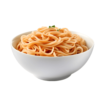 bowl of cooked noodles on transparent background png