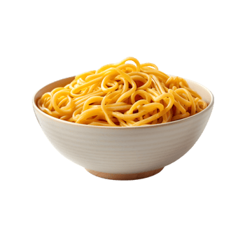 bowl of cooked noodles on transparent background png