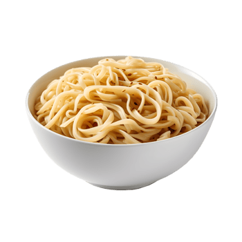 bowl of cooked noodles on transparent background png